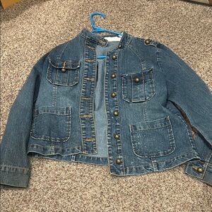 Liz Claiborne Blue Denim Jacket with Button Accents